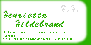 henrietta hildebrand business card